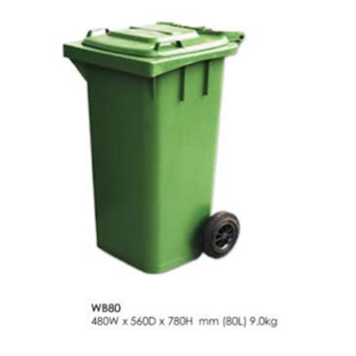 80-litres Mobile Garbage Waste Bin W/wheels - Eezee