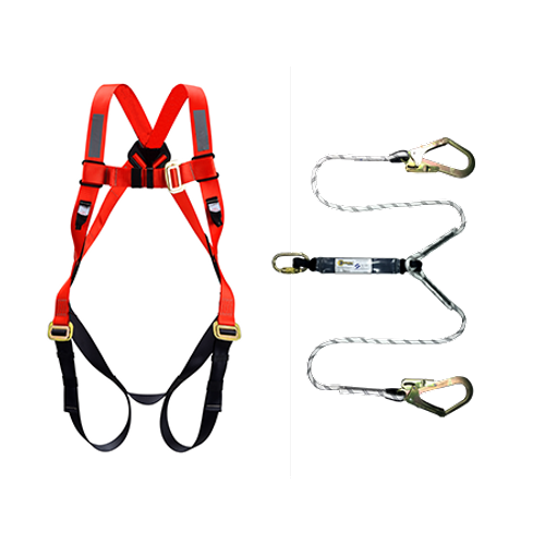Orex Safety Full Body Harness With Energy Absorber Double Hook Rope ...