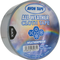 Avon AVN9813600K 50mm X 50m - Black Polyethylene All Weather Cloth Tape