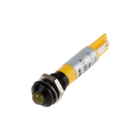 Rs Pro 212468 Yellow Panel Mount Indicator, 12V, 8mm Mounting Hole Size, Solder Tab Termination, IP67