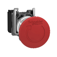Schneider Electric XB4BS8442 Emergency Stop Switching Off, Harmony Xb4, Metal, Red Mushroom 40Mm, 22Mm, Trigger Latching Turn to Release, 1Nc