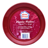 Homeproud Plastic Plates Assorted Colour (18cm) 10 Per Pack