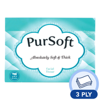 Pursoft Facial Tissue Travel Pack (3 Ply) 4 X 50 Per Pack