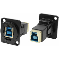 Rs Pro 2035570 Rs Pro Straight, Panel Mount, Socket to Socket Type B to B 3.0 IP40 Feedthrough Usb Connector