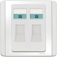 Schneider Electric E3032RJ_WW 2 Gang RJ11 4 Pin Telephone Outlet, White
