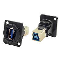 Rs Pro 2035578 Rs Pro Straight, Panel Mount, Socket Type a to B 3.0 IP40 Feedthrough Usb Connector