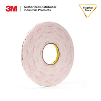 RS PRO F40 Red Double Sided Polyester Tape, 0.2mm Thick, Polyester Backing,  38mm x 50m