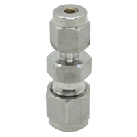 Rfs Stainless Steel 316 Compression Tube Fitting Ferrule, 20MM X 16MM Od , Reducing Union Coupling With Double Ferrule
