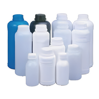 Temotuf TFSL0204100A 04100A 1000ml Blue Food Grade Small Mouth Round Plastic Reagent Bottles (Pk-25)