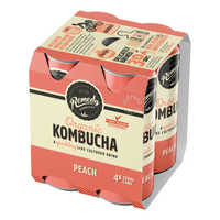 Remedy Organic Kombucha Can Drink Peach 4 X 250ml