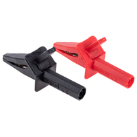 Rs Pro Crocodile Clip 4 Mm Connection, Nickel-Plated Steel Contact, 20A, Black, Red