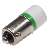 Rs Pro 0209440 Green Led Indicator Lamp, 12V ac/dc, BA9s Base, 10mm Diameter, 1610mcd