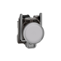 Schneider Electric XB4BVB1 Pilot Light, Harmony XB4,metal, White, 22mm, Universal Led, Plain Lens, 24V Ac Dc