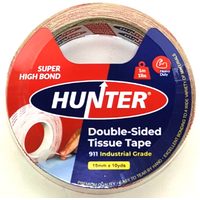 Hunter TISSUE TAPE 12MM D/SIDED Tissue TAPE-12MMX10YDS