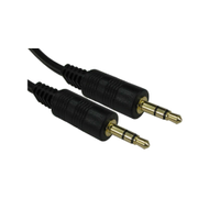 Rs Pro 1924414 Male 3.5mm Stereo Jack to Male 3.5mm Stereo Jack Aux Cable, Black, 15m