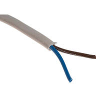 Rs Pro 491875 2 Core Power Cable, 0.75 Mm², 100m, White Pvc Sheath, 2182Y, 6 A, 300 V (1 Reel of 100 Metres)