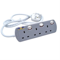 Ums 8313N-2Y Extension Socket With Wire and Neon 3G Grey