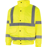 Halo HAL9625501A Hi-Vis Bomber Jacket, Medium, Yellow, Polyester, EN20471