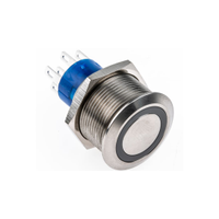 Rs Pro 1759713 Illuminated Push Button Switch, Panel Mount, 22.2mm Cutout, Dpdt, Red Led, 250V Ac, IP67