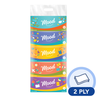 Mood Facial Tissue Boxes 5 X 180 Per Pack