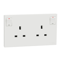 Schneider Electric E87T25_WE_G11 Switched Socket, Avataron C, Basic Element With Complete Housing, IP20, White