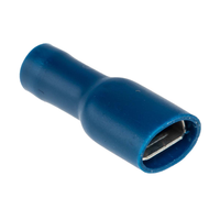 Rs Pro Blue Insulated Female Spade Connector, Receptacle, 6.3 X 0.8mm Tab Size, 1.5mm² to 2.5mm²