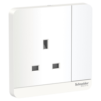 Schneider Electric E8315N_WE_G2 Avataron, Switched Socket, 3P, 13 A, 250 V, Led, White