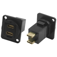 Rs Pro 1438922 Rs Pro Straight, Panel Mount, Female to Male Type C Usb Connector