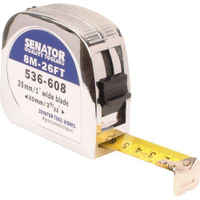 Senator SEN5366080K Locking Tape Measure Chrome Cased 8M 26'