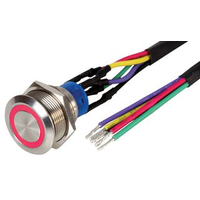 Multicomp Pro MPB22-A0F11E-324-T1Q Pb Switch, Illum, Spst, 5A, 250VAC, Red