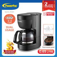 Powerpac 0,65L Coffee Maker & Washable Filter PPCM301 1 S