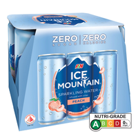 F&n Ice Mountain Sparkling Can Water Peach 6 X 325ml