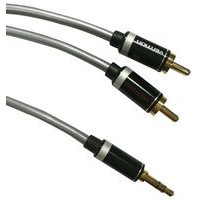 Multicomp Pro PS000243 Cable, 3.5MM PLUG-RCA PLUGX2, 2M, Grey