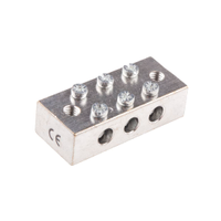 Rs Pro 8670991 3-Way Ce (bs En 60998) Earth Block, 0 ? 16 Awg Wire, Screw Down, Brass Housing