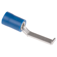 Rs Pro Hooked Insulated Crimp Blade Terminal 17.6mm Blade Length, 1.5mmÂ² to 2.5mmÂ², 16AWG to 14AWG, Blue
