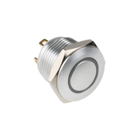 Rs Pro 1758573 Illuminated Push Button Switch, Momentary, Panel Mount, 16mm Cutout, Spst, Yellow Led, 36V Dc, IP67