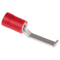 Rs Pro Hooked Insulated Crimp Blade Terminal 17.1mm Blade Length, 0.5mmÂ² to 1.5mmÂ², 22AWG to 16AWG, Red