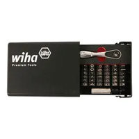 Wiha 71988 Security Bit Set With Mini Ratchet, 39PC