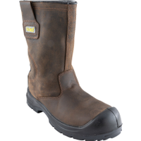 Halo HAL9637234K Rigger Boots, Size, 4, Brown, Leather Upper, Steel Toe Cap