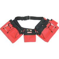 Kennedy KEN5933400K Nylon, Belt Pouch, 5 Pockets, Red/Black