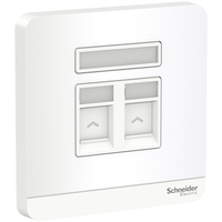 Schneider Electric E8332RJS_WE_G2 Se AvatarOn- Wallplate for 2 Keystone RJ45, White