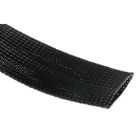 Rs Pro Expandable Braided Pet Black Cable Sleeve, 40mm Diameter, 5m Length (1 Bag of 5 Metres)