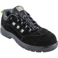 Halo HAL9638163K Safety Trainers, Black, Leather Upper, Composite Toe Cap, S1P, Size 3
