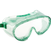 Sitesafe SSF9600500K Safety Goggles, Polycarbonate, Clear Lens, Green Frame, Direct Ventilation, Impact-resistant