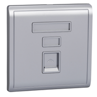 Schneider Electric E8231RJS_5_LS 1G RJ45 Data Outlet, Cat 5e, Keystone on Shuttered Wallplate, Lavender Silver