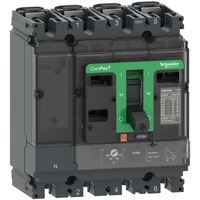 Schneider Electric C10H6TM100 Circuit Breaker Compact NSX100H, 70kA at 415VAC, Tmd Trip Unit 100A, 4 Poles 3d