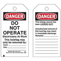 Brady Heavyduty Tag Donot OPERATE-B 25EA 65504