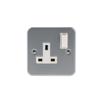 Rs Pro 7683504 British, Indoor Use - Grey 1 Gang Plug Socket, 1 Pole, 13A, Type G