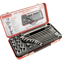 Kennedy-Pro KEN5823980K 19mm, Set of 23, Chrome Vanadium Steel - Metric, Ratchet Spanner Set, 10