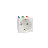 Schneider Electric NU305718 New Unica IP21D White Flush Mount 2P+E Socket Socket, Rated at 16A, 250 V